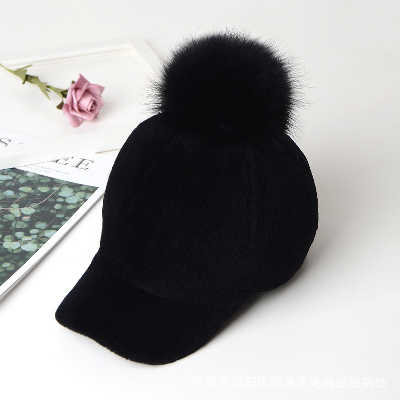 Hat for Women Internet Celebrity Style Ins Trend Plush Knitted Hat Thickened for Autumn and Winter Korean Version Casual Versatile Duckbill CapLJ20110