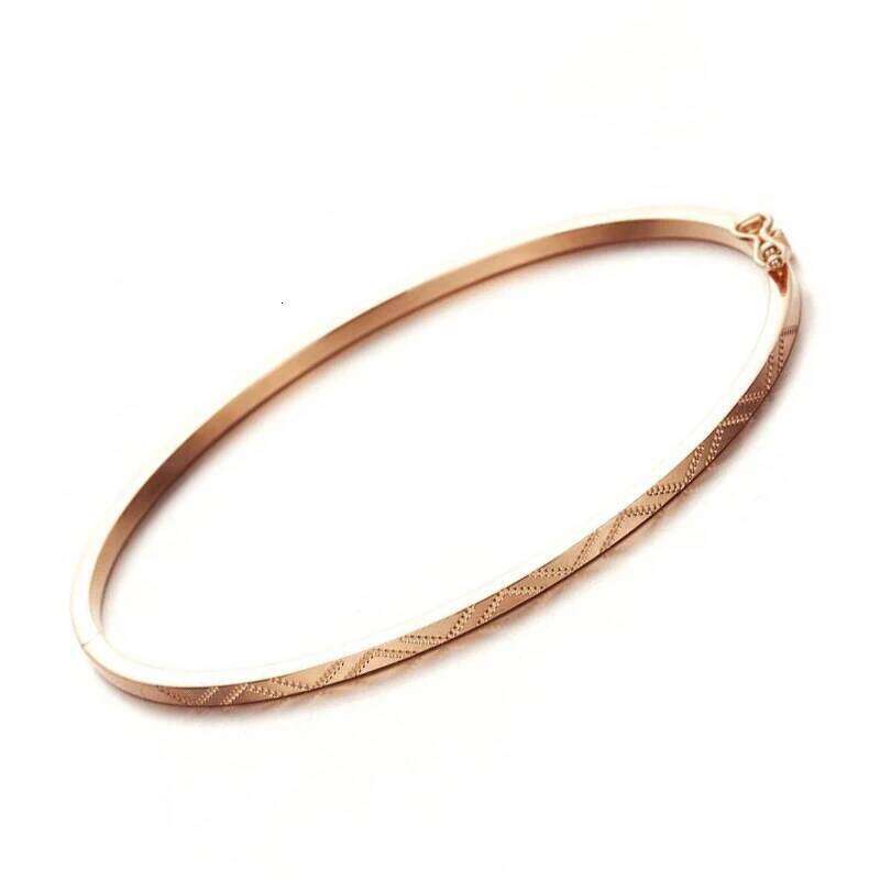 New Design 585 Purple Plated 14K Rose Gold Fine Geometric Bracelet For Women Light Luxury Charm Engagement High Jewelry XJ260127