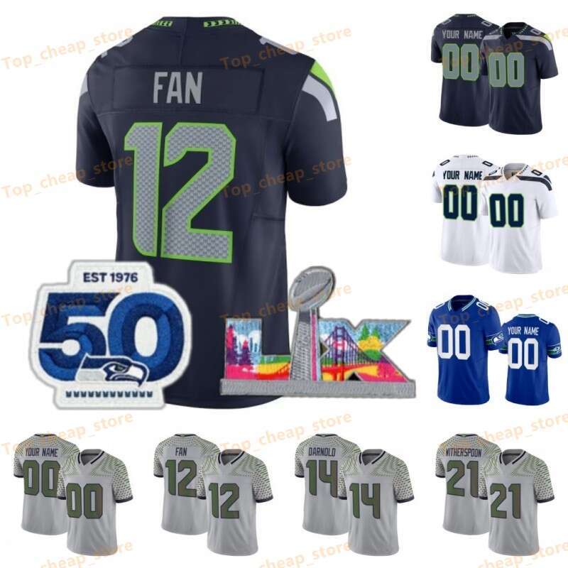 Jaxon Smith-Njigba Rivalries 2026 Super Football Jersey Sam Darnold Kenneth Walker III Grey Zabel Cooper Kupp Jalen Milroe Devon Witherspoon Largent Ernest Jones