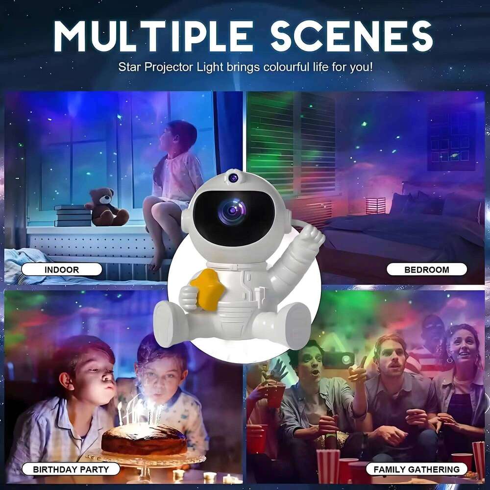 3D Astronaut Star Projector, Galaxy Night Light with Nebula Effects - Perfect Room Decor for Kids & Teens Z260127