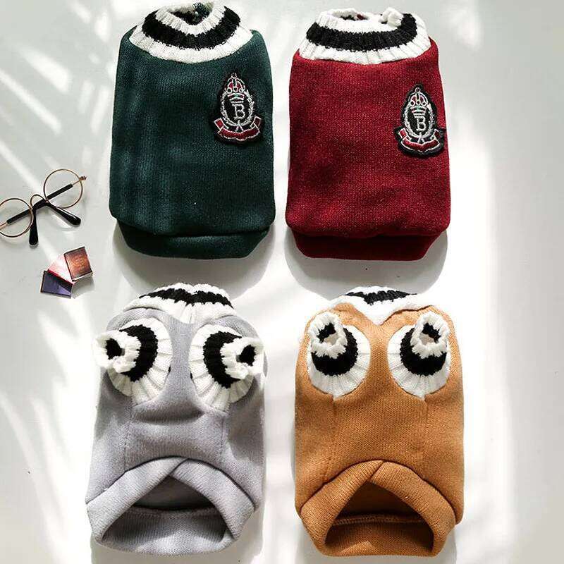 Autumn and winter new knitted V-neck college style pet clothes vest Teddy For Small Dogs Puppy Vest Clothes Jacket Outfits XJ260127