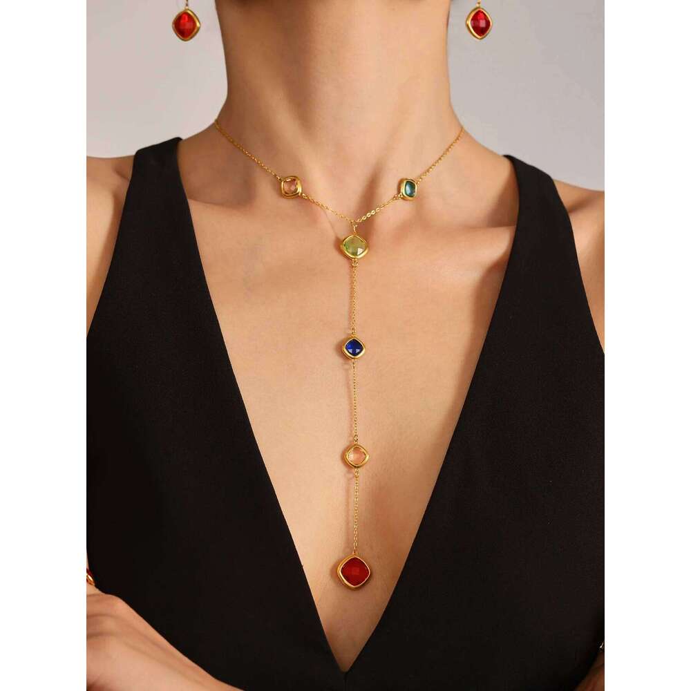 Ferris Wheel Unique Stainless Steel Bracelet for Women Luxury Square Czech Glass Gold Plated Cuff Open Bangle Charm Jewelry XJ260127