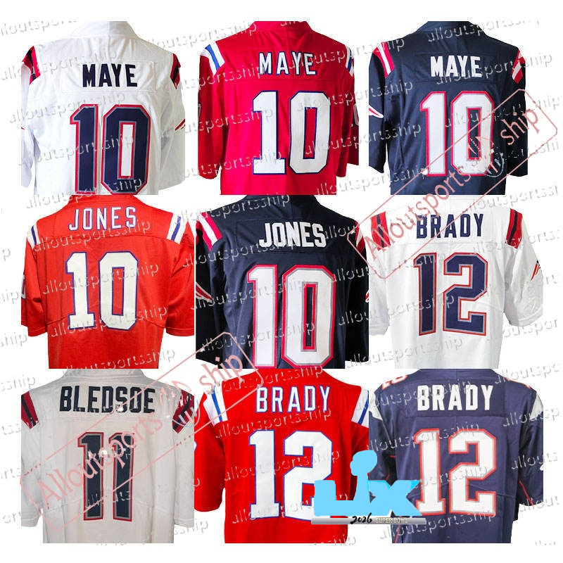 2026 Super B LX Custom Football Jersey Drake Maye Stefon Diggs Christian Gonzalez 12 Brady Mike Vrabel Newest Arrivals In Stock