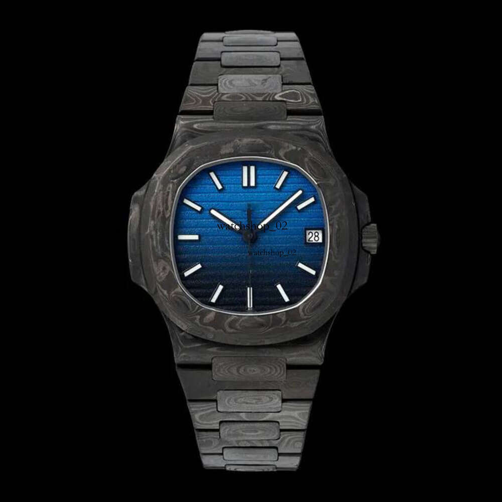 Watchman Automatic Cal 324 Movement Watches 40mm Sapphire Crystal Carbon Fiber Bezel Calendar Watch Luminous Montre de Luxe Relojes DIW