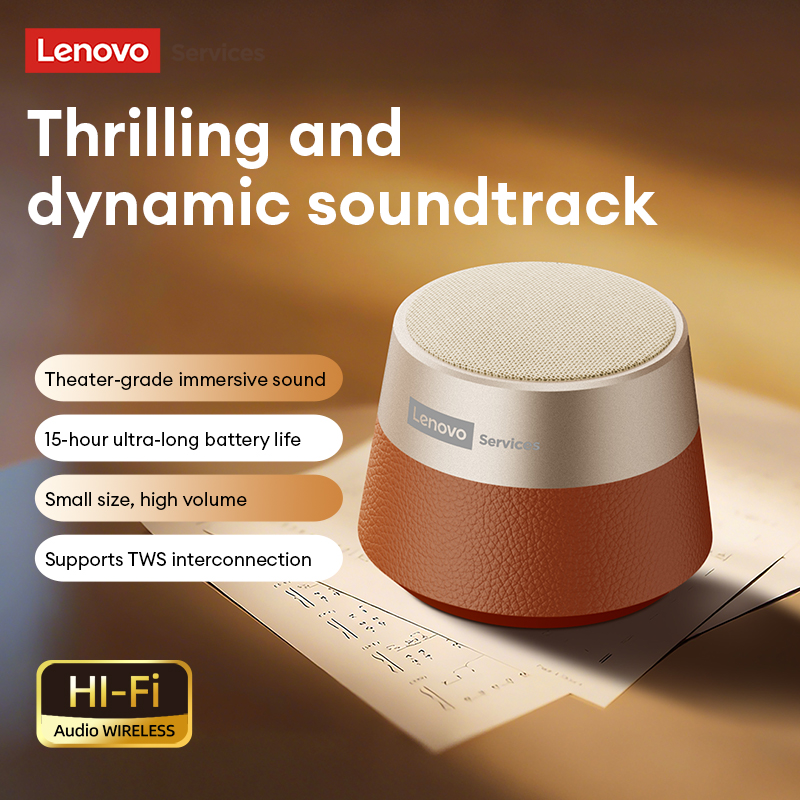 Lenovo HD103 Bluetooth 5.4 Speaker Portable TWS Dual Device Connection Laptop Speaker Deep Bass Car Speaker Long-Lasting Battery Life Outdoor Camping 
