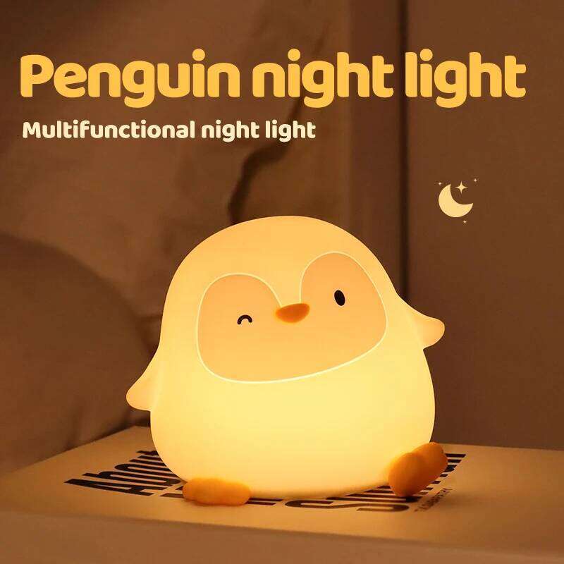 Penguin Silicone Night Light Soft Nursery Nightlight Dimmable LED Squishy Novelty Animal Bedside Lamp For Gifts Z260127