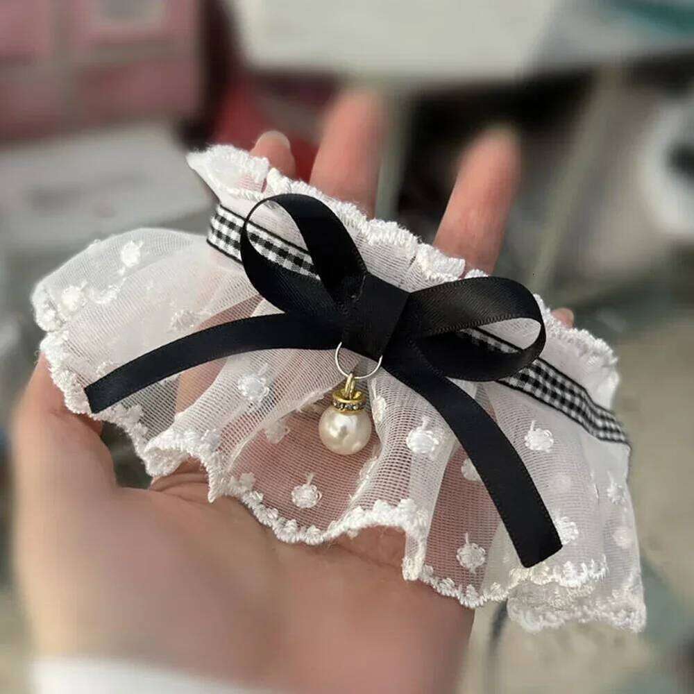Collar 1Pc Bow Pearl Scarf Thin Pet & Clothing Decoration Cat and Wedding Ribbon Dog Necklace Garfield pet supplies