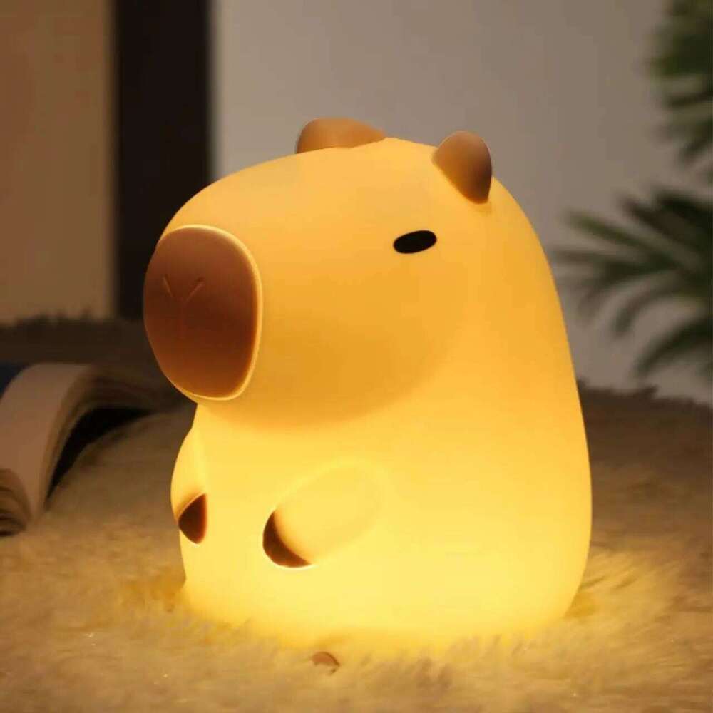 Creative Capybara Night Light, Cute Animal Silicone Lamp,Kids Bedside Sleep Light Gift for Children Nursery BedroomAmbient Decor Z260127