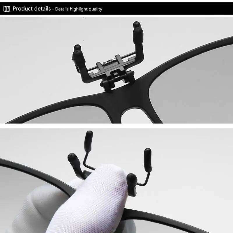 New TR90 Polarized Flip Up Clip on Men Women Photochromic Sunglasses Night Vision Anti Glare Driving Fishing Glasses Z260127