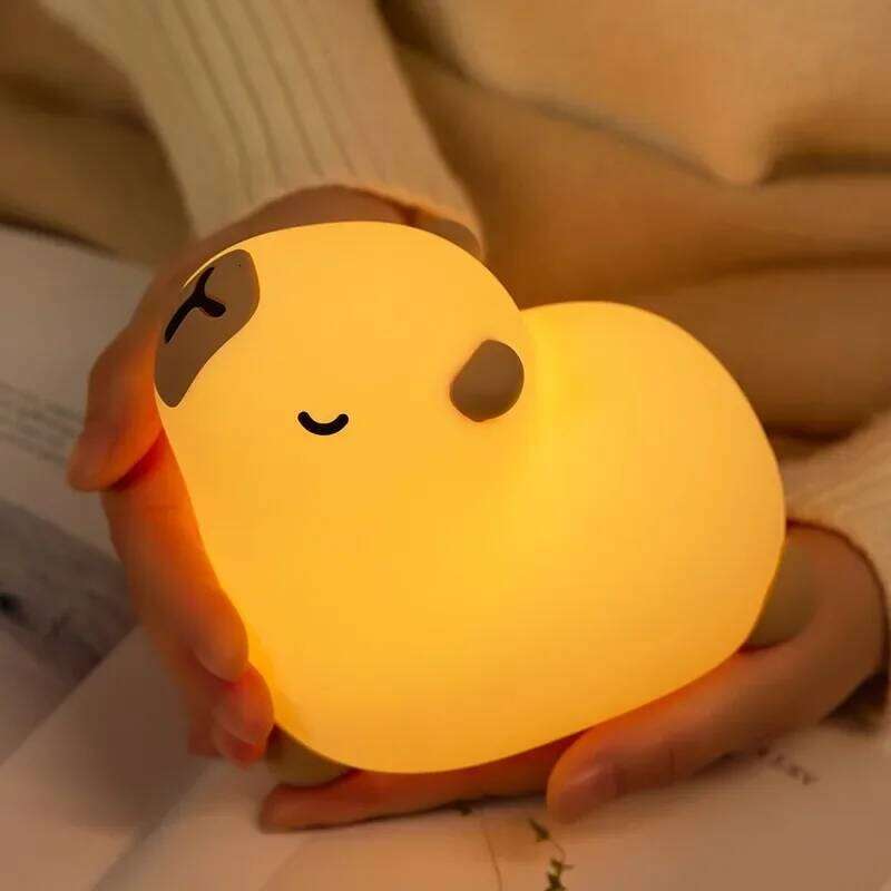 Capybara Night Light Soft Silicone Lamp Touch Sensor USB Rechargeable Bedside Decor Nursery Kids New Year Gift 4 Styles Optional Z260127