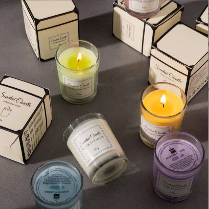 Boxed aromatherapy high-end glass cups, soy smoke-free scented candles, gifts Y260127