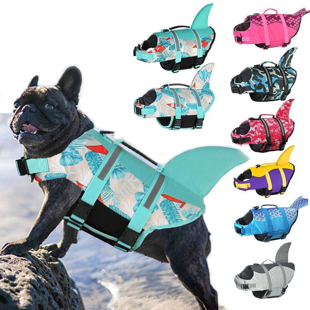 Lifevest Super Buoyancy Mermaid Shark Dog Life Jacket for Small Large Dogs Reflective Safe Puppy Swimsuit with Handle XJ260127