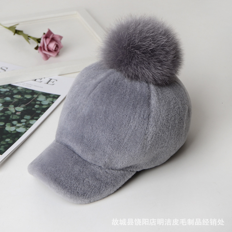 Hat for Women Internet Celebrity Style Ins Trend Plush Knitted Hat Thickened for Autumn and Winter Korean Version Casual Versatile Duckbill CapLJ20110