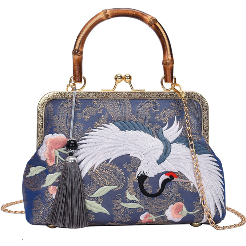 Luxurious Handbag 2026 New Embroidered Jacquard Handbag - Qipao Bag - Antique Handcrafted Chinese Style Bamboo Single Shoulder Crossbody Bag