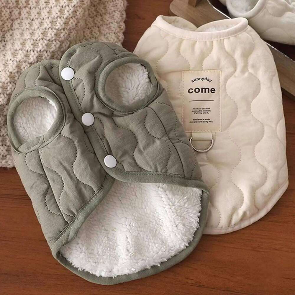 Winter Warm Dog Jacket with Built in Harness Hole Cold Weather Pet Apparel Cozy Snow Vest for Small Dogs Cats XJ260127