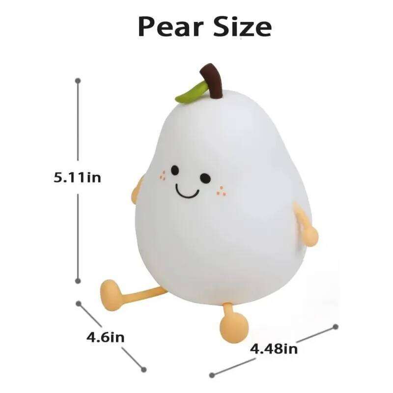 Creative Cute LED Pear Night USB Rechargeable Dimming Touch Silicone Table Lamp Bedroom Decoration Couple Gift Boby Light Z260127