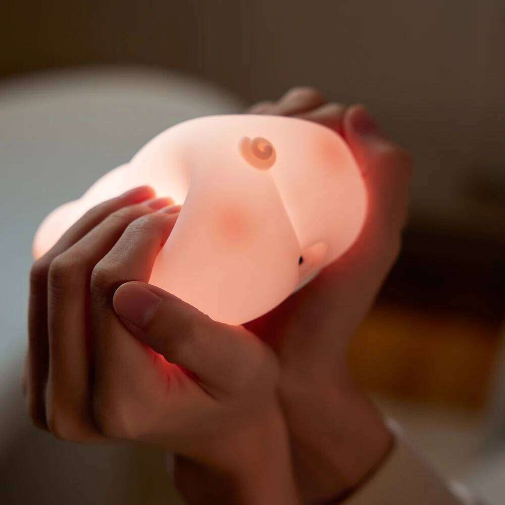 Pink Little Pig LED Night Light Touch Sensor Cartoon Kid's Nightlights Silicone Child Holiday Christmas Gift Bedside Lamp Decor Z260127
