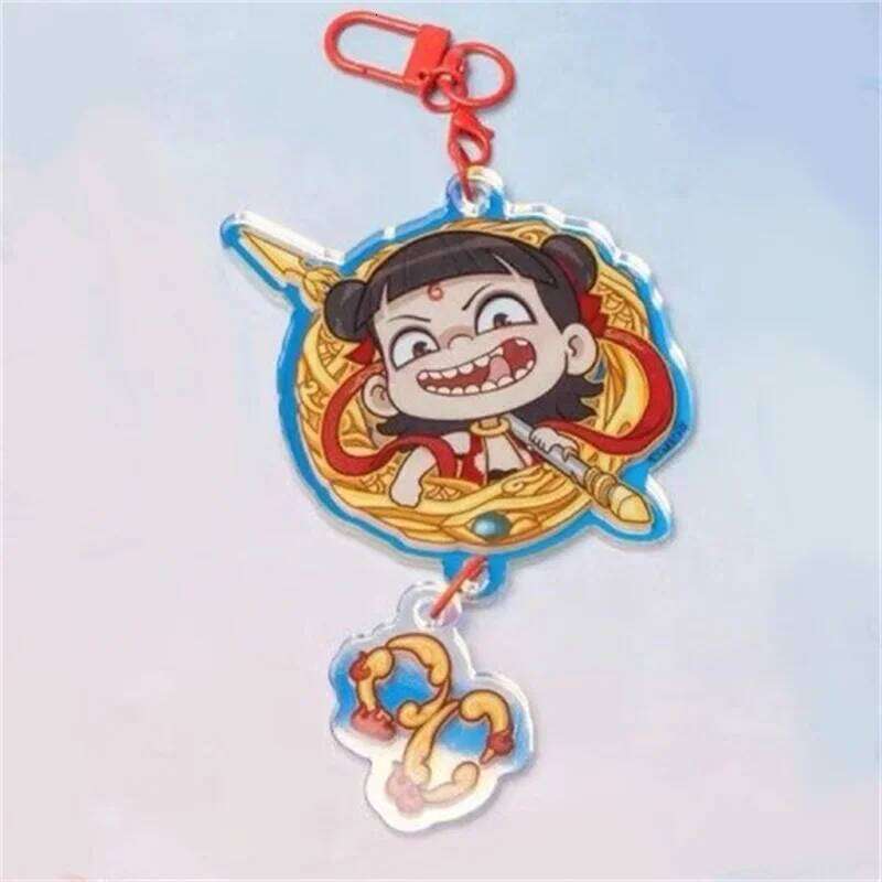 New Nezha: Devil Child's Sea 2 Cartoon Star Bell KeyChain Anime Acrylic llaveros Gifts School Bag Pendant Keyring accessories S260126