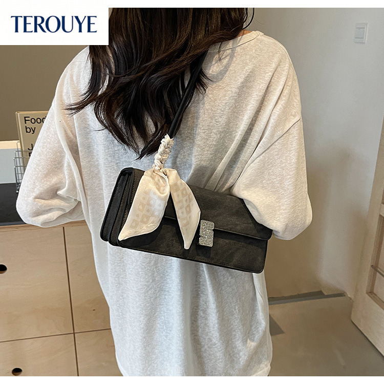 TEROUYE bag autumn and winter new French fashion niche design armpit bag trend light luxury elegant style bag handbag rectangular bag
