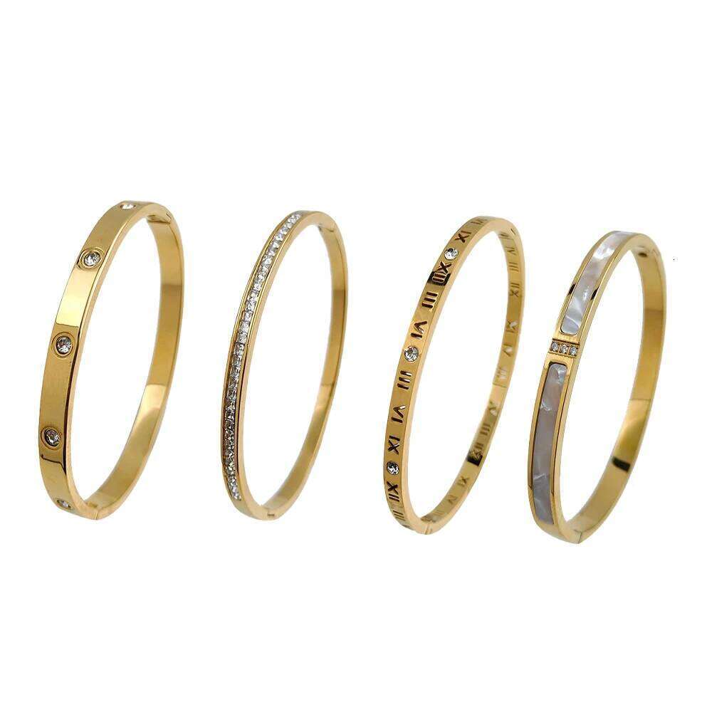 Watty stylish titanium steel inlaid zircon bracelet, simple style, wear jewelry on women's summer wrists XJ260127