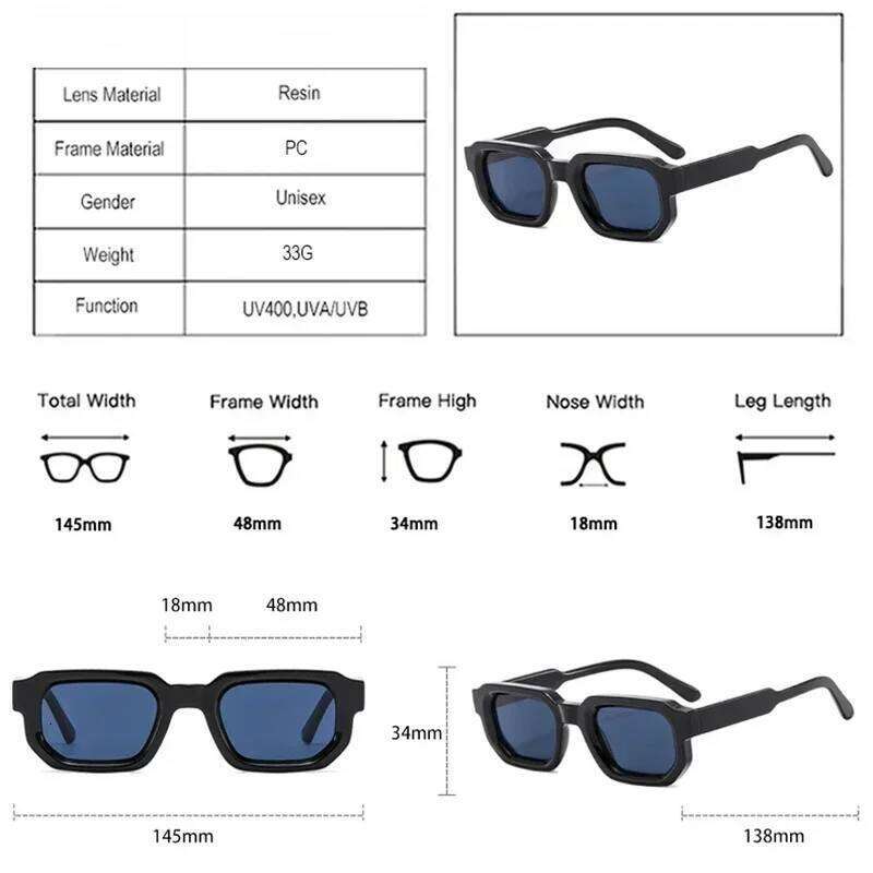 JNPCXI Fashion Blue Square Sunglasses For Women Men Retro Luxury Clear Lens Sun Glasses Shades UV400 Eyeglasses Z260127