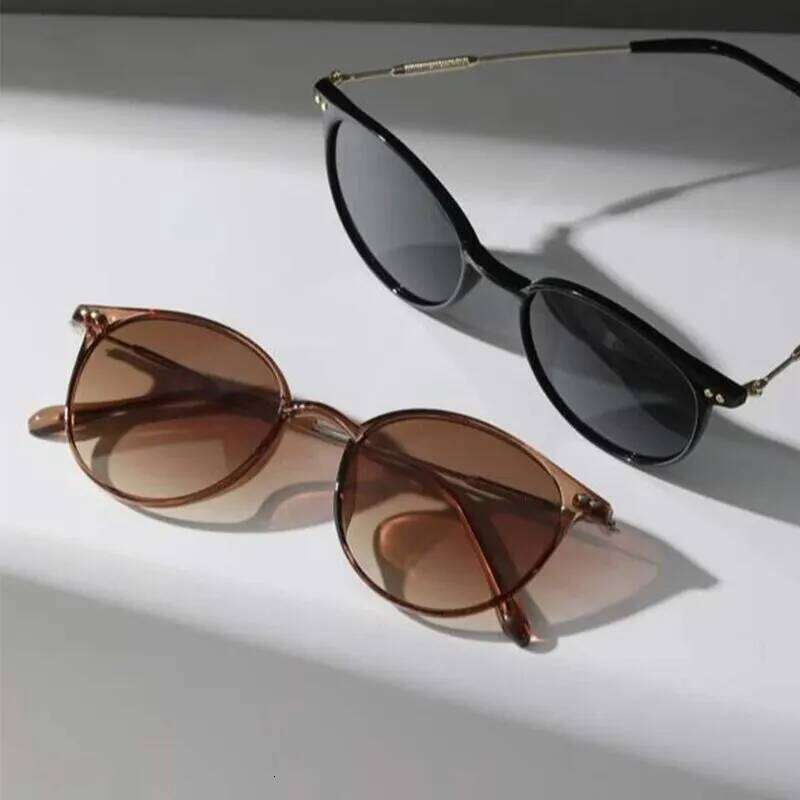2 Pairs Per Small Round Women Cute Skinny Cat Eye Eyewear Men Vintage Narrow Cateye Sunglasses Set Z260127