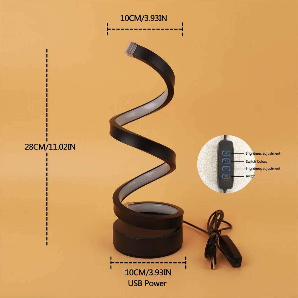 Spiral table lamp, modern creative design, home decoration, suitable for dining living room, bedroom Z260127
