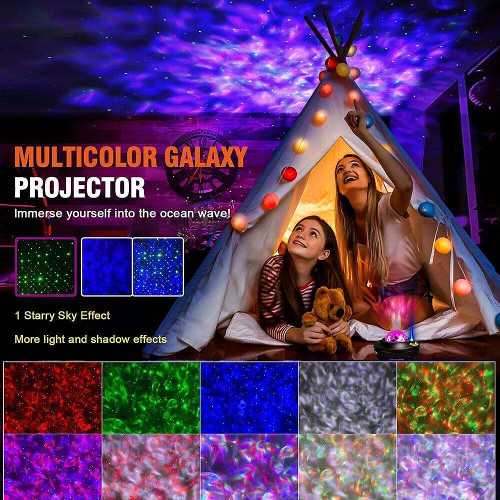 Starry Galaxy Night with Ocean Wave Music Speaker Sky Light Projector for Bedroom Decor Kids Birthday Gift Party Z260127
