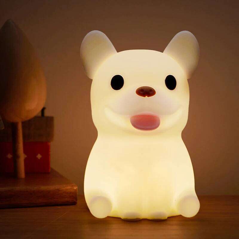 1pc Bulldog nightlight Room decorative Bedroom ambiance LED couples clap Cute animal lamp Sleep light Z260127