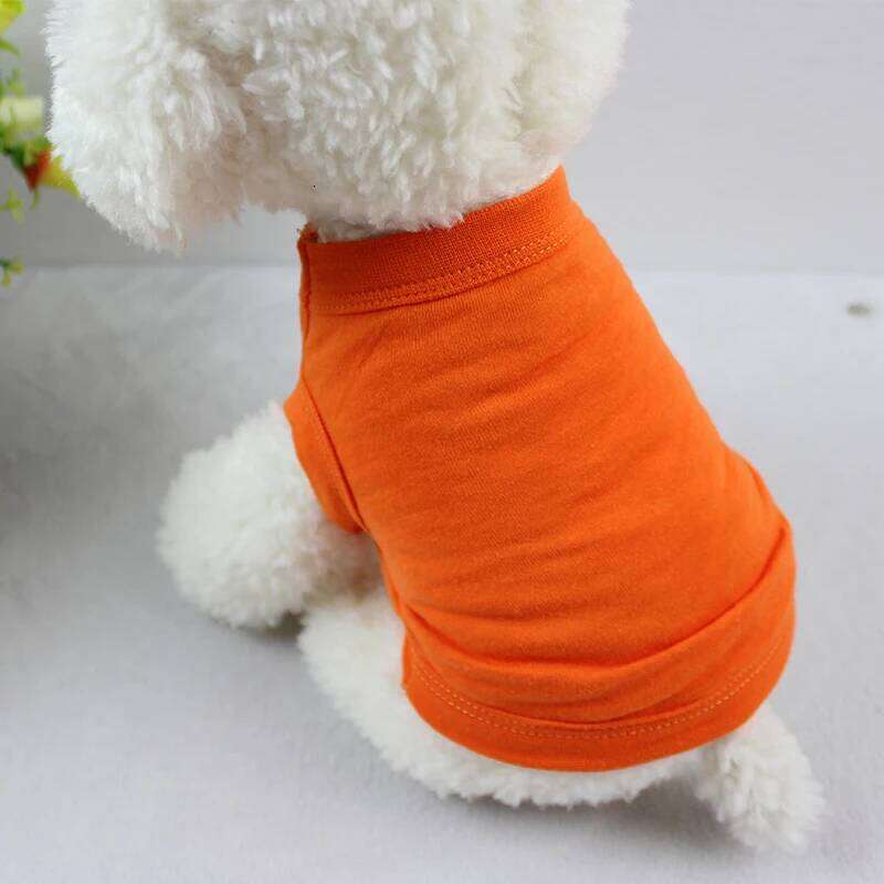 Summer 100% Pure Cotton Solid Color Vest Shirt Small Dog Teddy Chihuahua Pet Clothes Wholesale Custom XJ260127