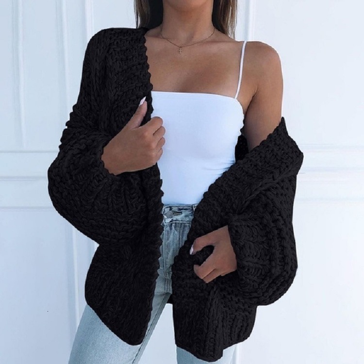 Twist Knitted Cardigan Women Thick Long Sleeve Elegant Solid Casual Sweater Autumn Loose Short Chic Outwear Coat Tops 250206