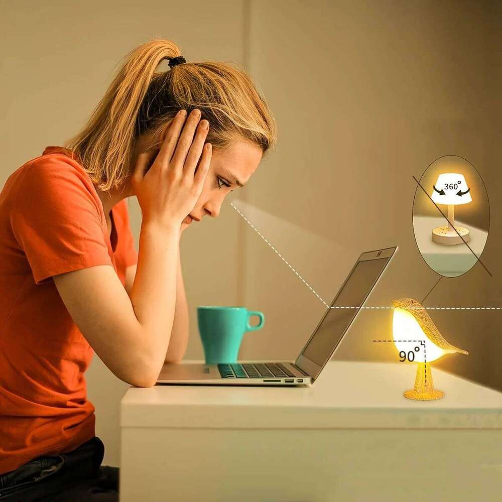 1pc LED Touch-Control Bird Lamp - Art Deco, 3-Levels Dimmable, USB-Cordless with Rechargeable Battery, Versatile for All Rooms Z260127