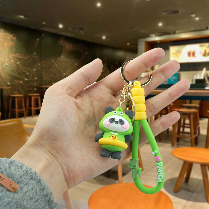 Cute Creative Kung Fu Panda Travel 3D Soft Rubber Doll Car Bag Keychain Pendant Gift S260126 c54