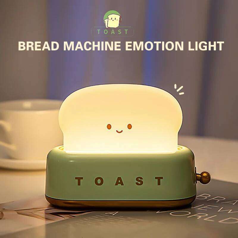 1 Pc Cute Bread Toast Light USB Charging Toaster Nightlight Creative Rechargeable Led Lamp Bedroom For Birthday Gift Z260127
