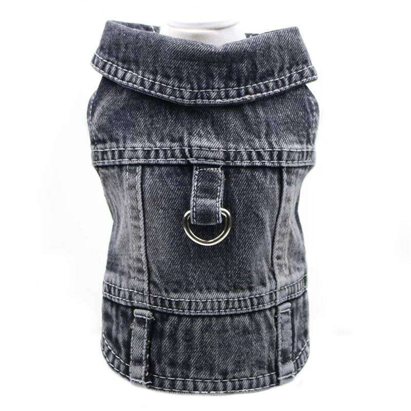 Pet Dog Denim Jacket Dark Wash Sleeveless Towable Jeans Vest Coat for Small Medium Dogs Cat Puppy Spring/Autumn Clothes Apparel XJ260127