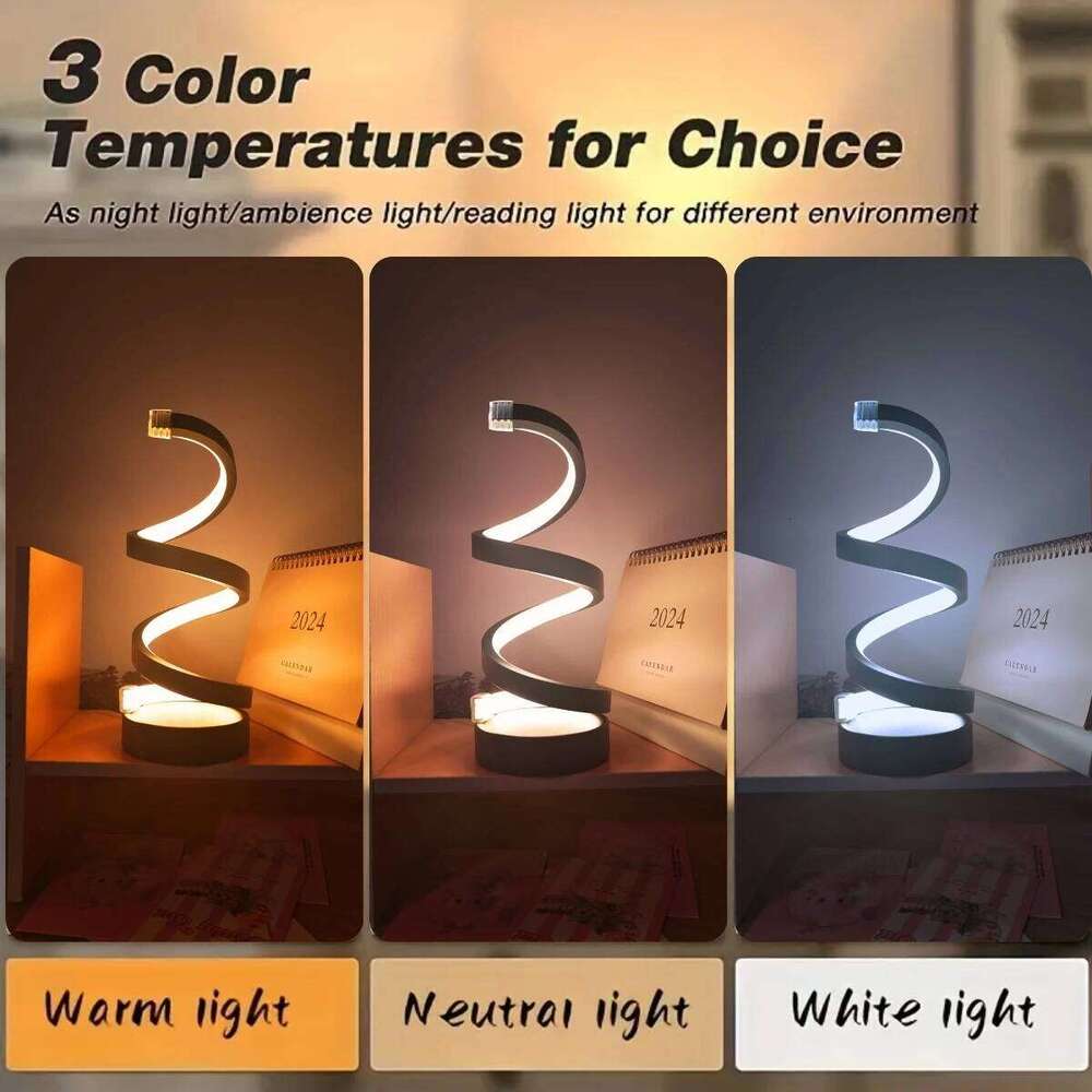 Spiral table lamp, modern creative design, home decoration, suitable for dining living room, bedroom Z260127