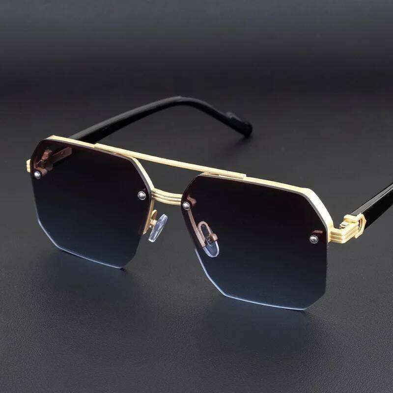 New Retro Double Bridges Square Eyewear Metal Men Sunglasses Fashion Gradient Shades UV400 Women Sun Glasses Z260127
