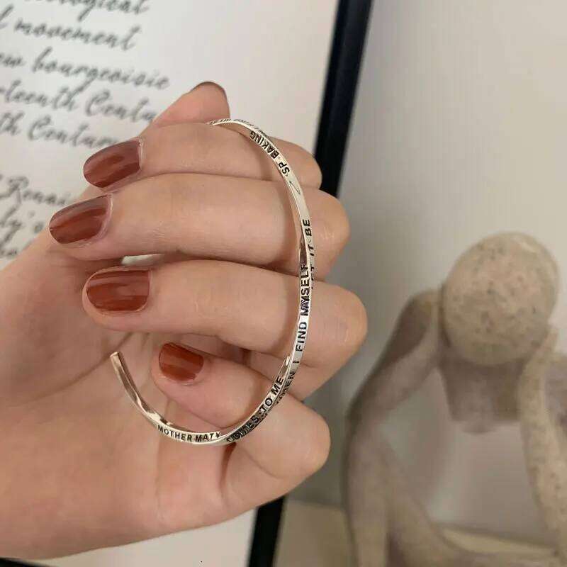VENTFILLE 925 Sterling Silver Vintage Engraved Twisted Cuff Bracelet For Women Gift Jewelry Accessories Dropshipping Wholesale XJ260127