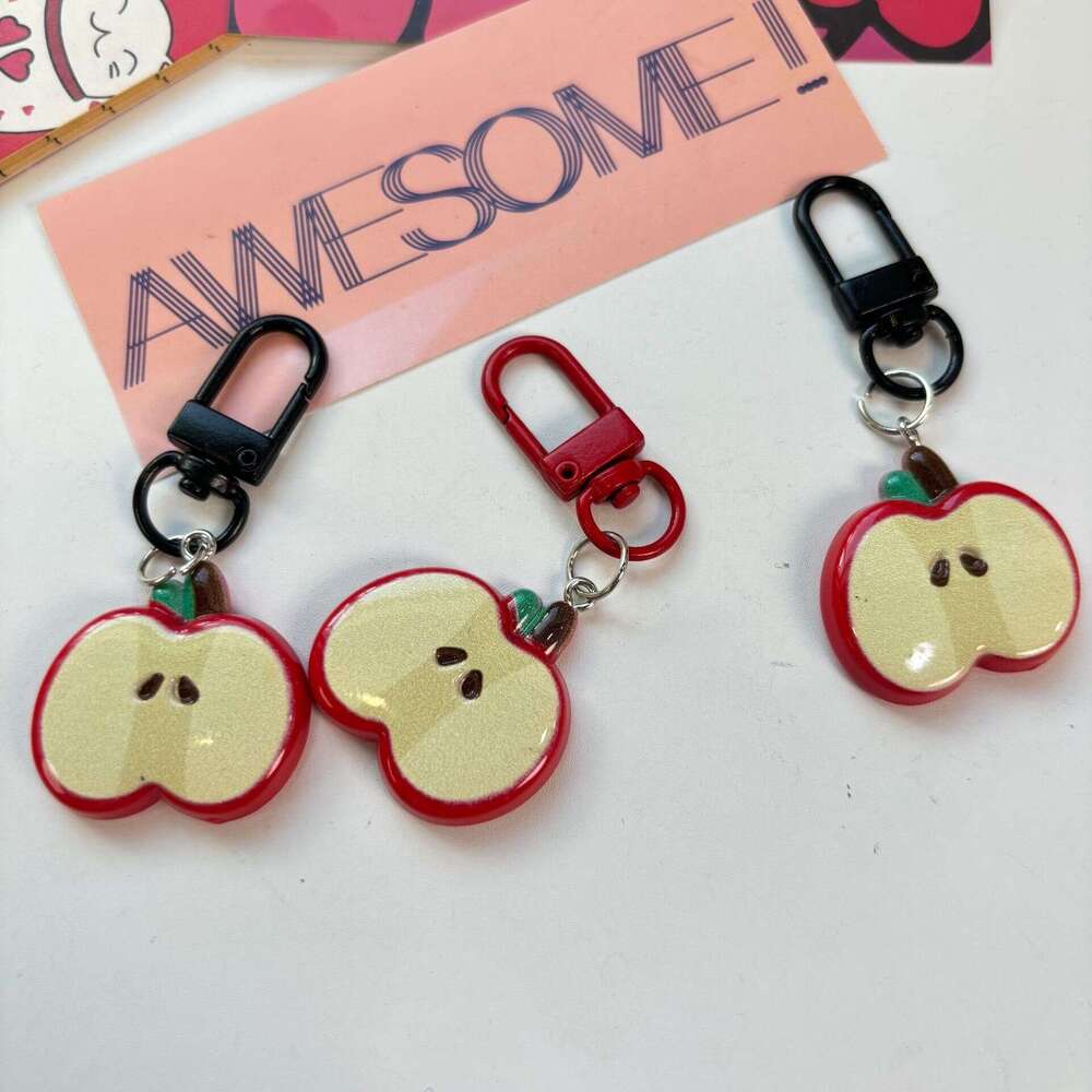Creative Apple Personality Cute Realistic Fruit Keychain Internet Celebrity Hot-Selling Backpack Pendant Decoration Gift S260126