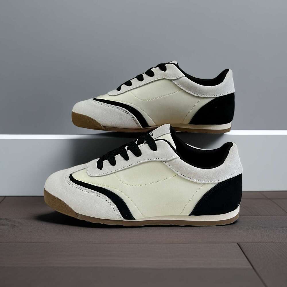 okimoz Retro German Training Shoes Unisex - Classic Black & White Versatile Soft-Sole Lightweight Casual Sneakers
