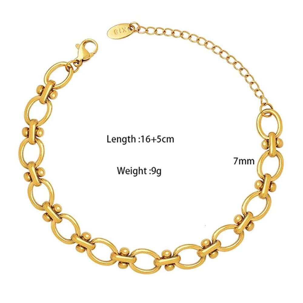 Pc 18K Zircon 1 Gold 10 Steel Cubic Stainless Personality Plated Bracelet for Women Waterproof Fashion Jewelry Gift XJ260127