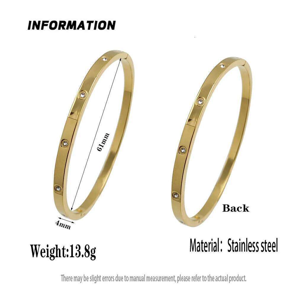 Exquisite18Kgold-plated stainless steel bracelet: glittering decoration, suitable for formal weddings, fashionable wrist jewelry XJ260127