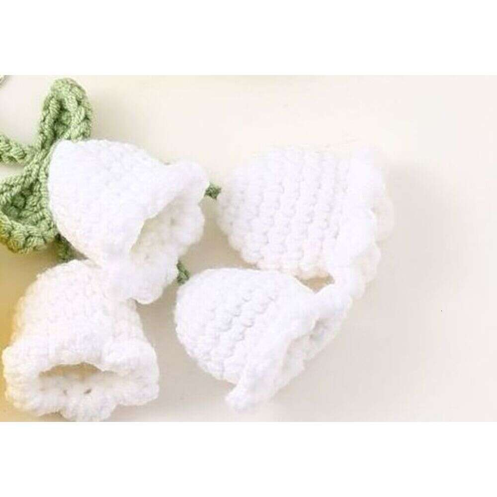 ins Korean Style Creative Cute Girl Pearl Chain Yarn Crochet Orchid Flower Keychain Bag Decoration S260126 cd7