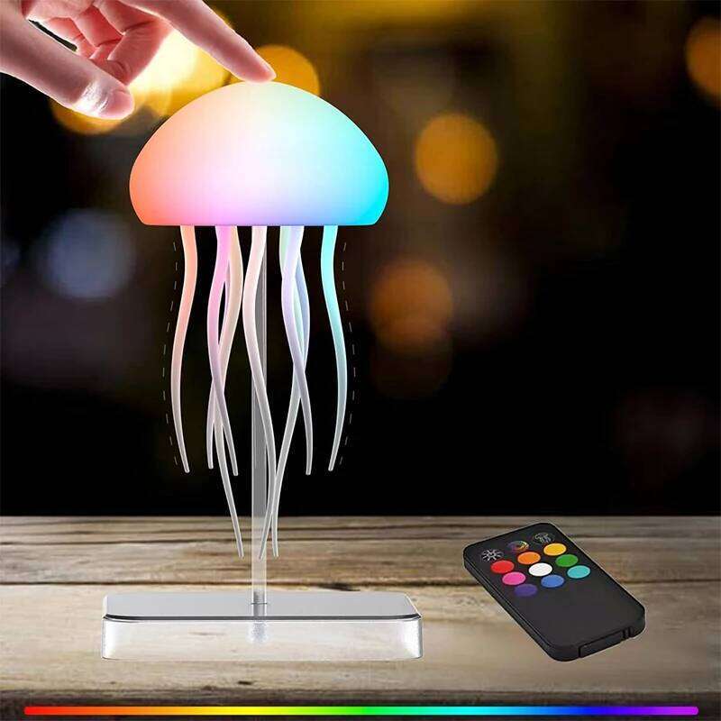 LED Jellyfish Lamp 9 Tentacles 2 Working Modes Ultra Long Battery Life Colour Gradient Light Effects with Remote Control Z260127