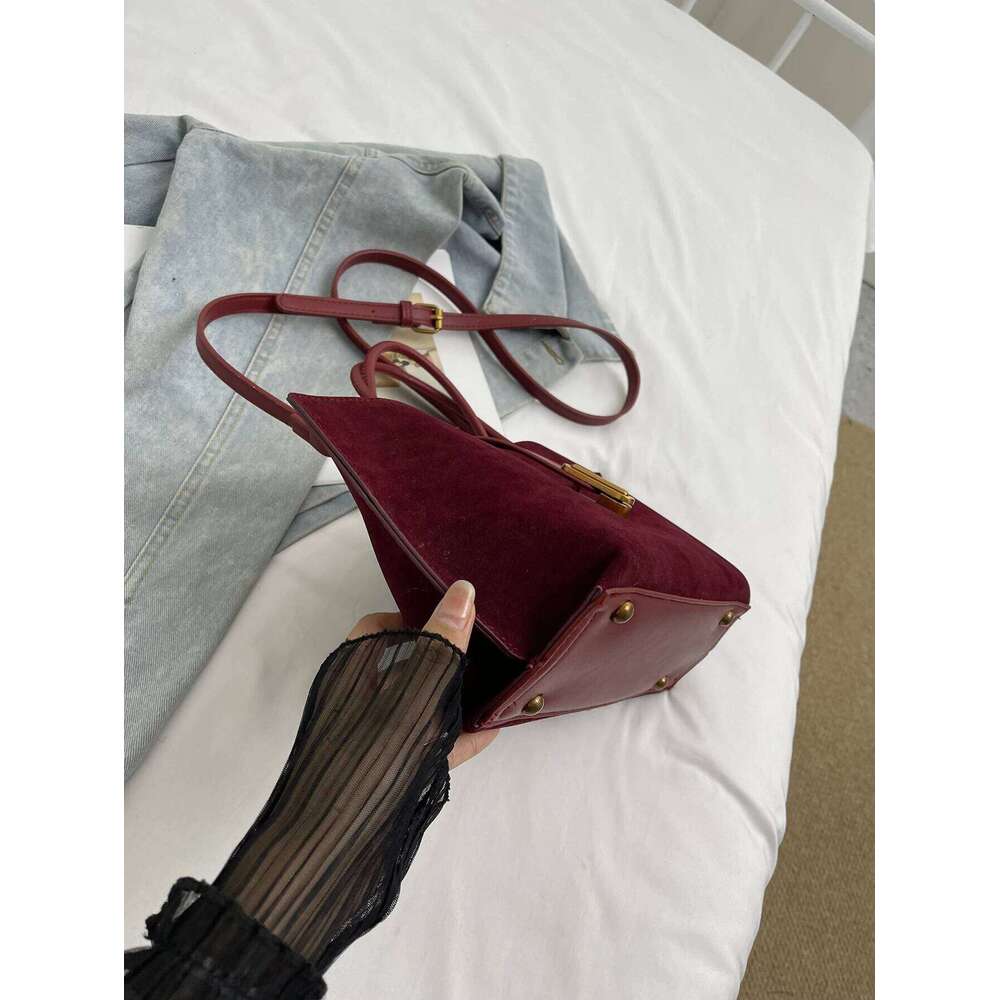 Suede Velvet Handbag Crossbody Mother Single Shoulder Women's Bag Fashionable Casual Clutch for Ladies