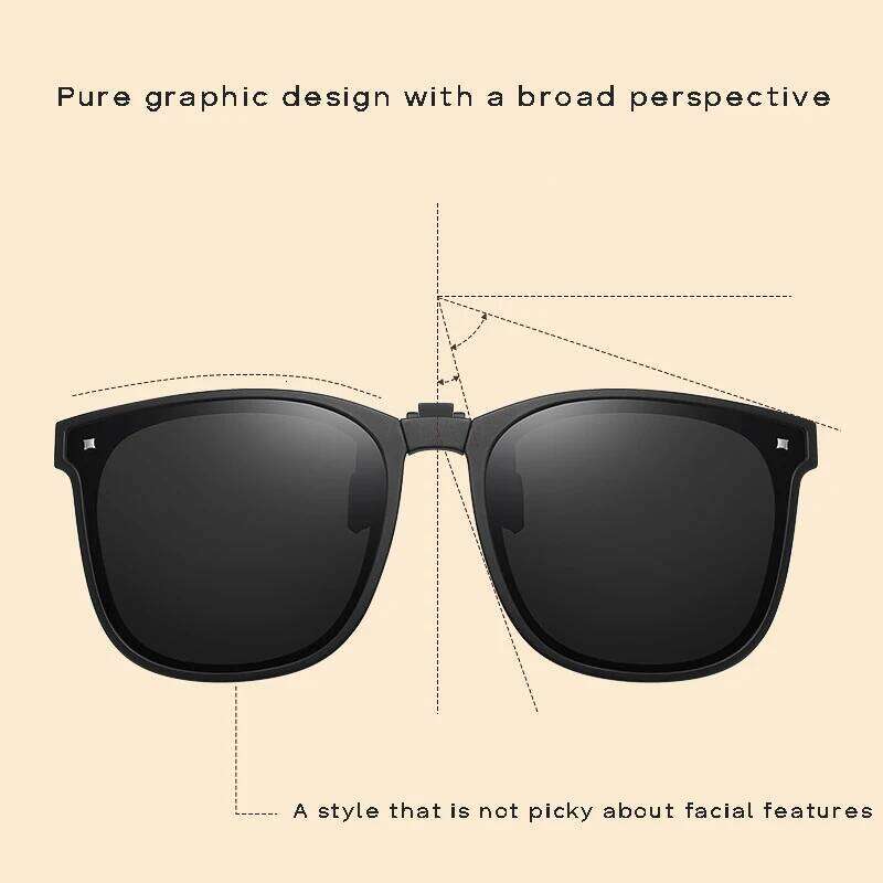 Folding Portable Sunglasses Clips Polarized UV400 Anti UVA UVB Oversized Square Flip Up Sun Glasses Lentes De Sol Mujer Z260127