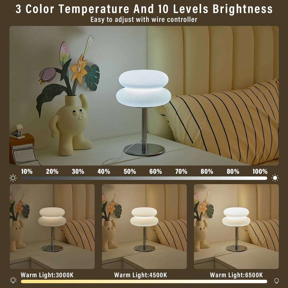 Macaron Table Lamp Atmosphere Lamps Trichromatic Dimming Living Room Eye Protection Night Light Girl Bedroom Bedside DecorNot Z260127