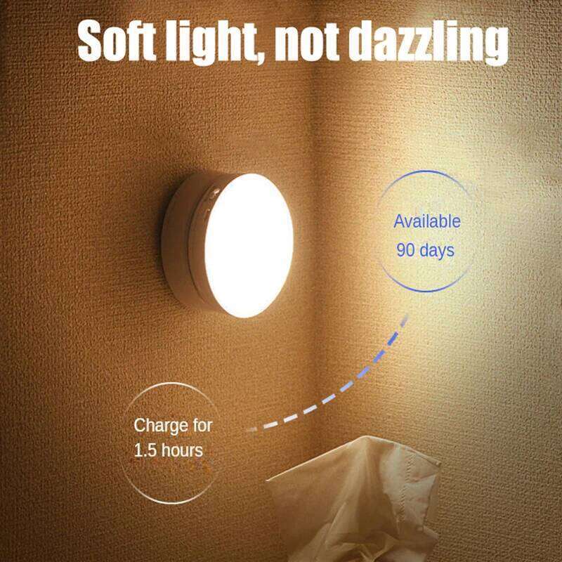 360 PIR Motion Sensing Light Round Energy Saving Bedroom USB Rechargeable Night Closet Bedside Stairs Induction Smart Lamp Z260127
