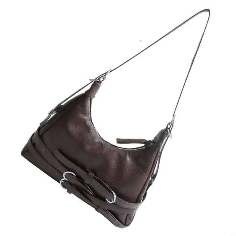4XFF Women PU Leather Crossbody Trend Armpit Fashion Half Moon Autumn Winter Shoulder Shopping Dating Bag