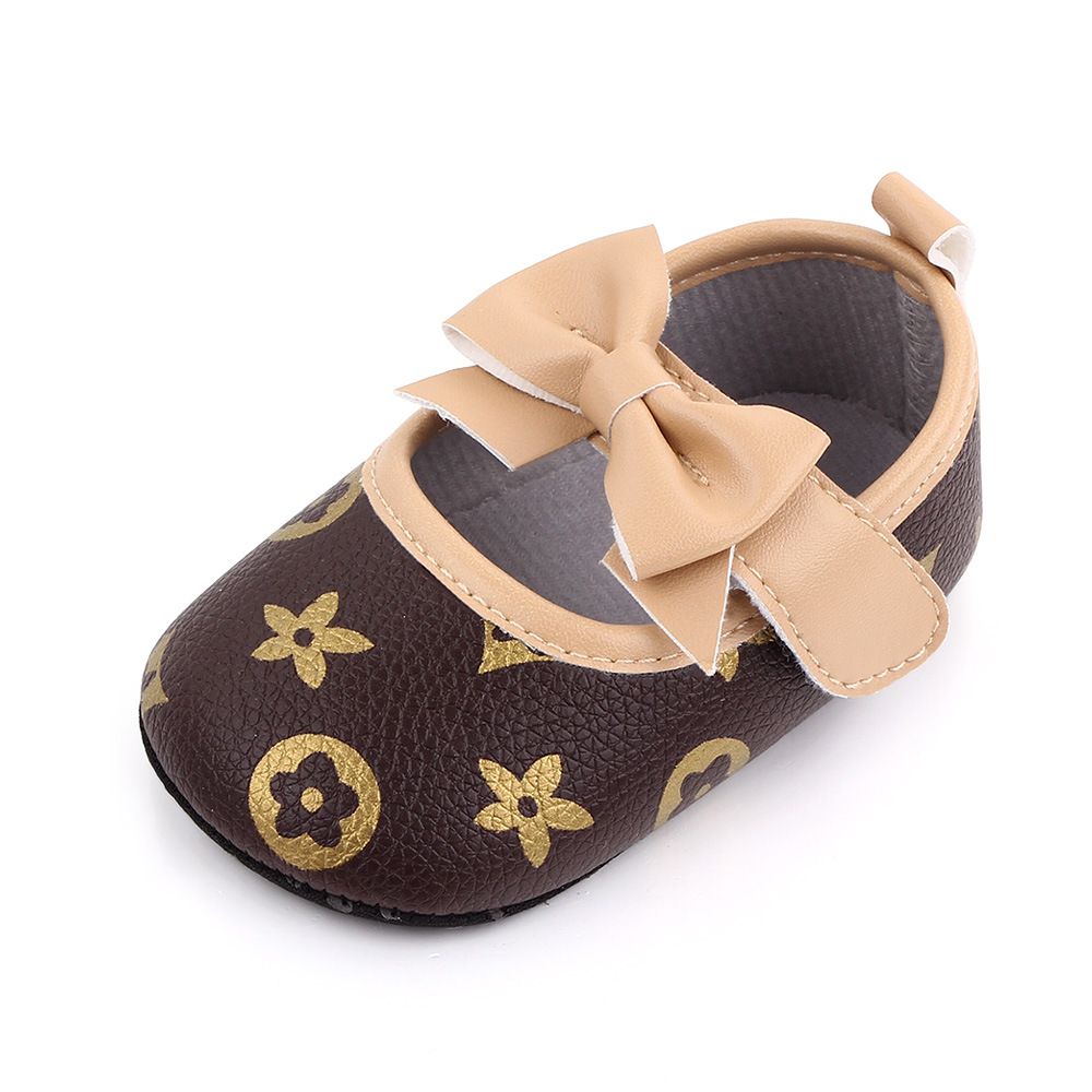 Newborn Infant Shoes Girl Princess Bow Soft Soled Non-slip Shoes First Walkers Crib Shoes Kidsnest Little Toddler Girls Shoes 0-18M K01051